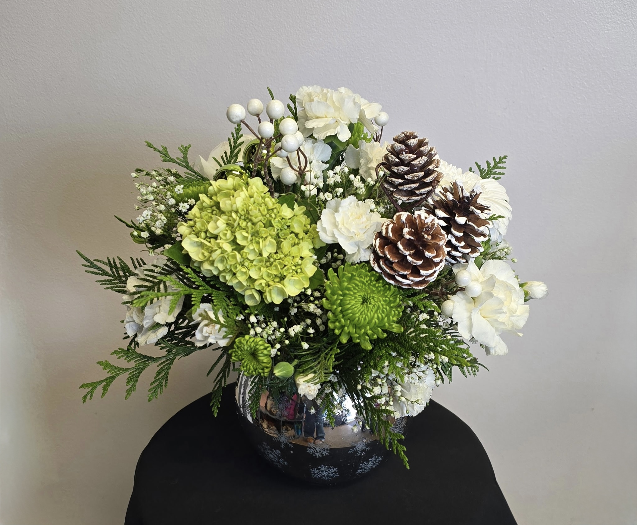 Flowers on 50th Christmas White Flower Arrangement
